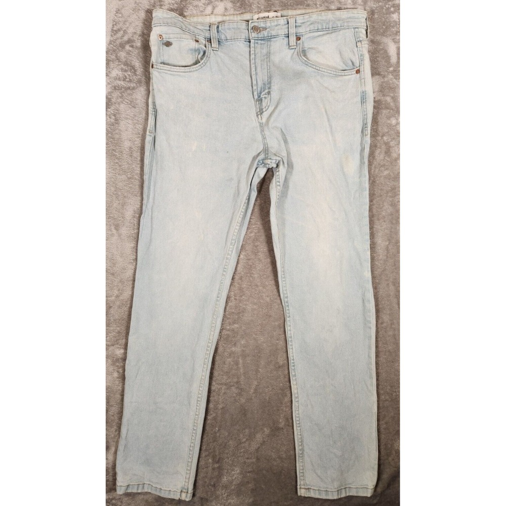 Pull and Bear Jeans Women's 39X32 (Tag EUR 48 MEX 38) Blue Skinny STAIN‎